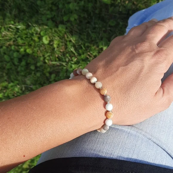 Amazonite matte stone 6mm bracelet spacers - Picture 4 of 4